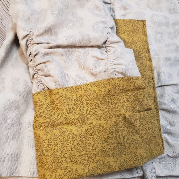 Chicos Womens 3 XL Leopard Full Zip Jacket Cotton Linen Beige Musturd Metallic - Picture 5 of 10